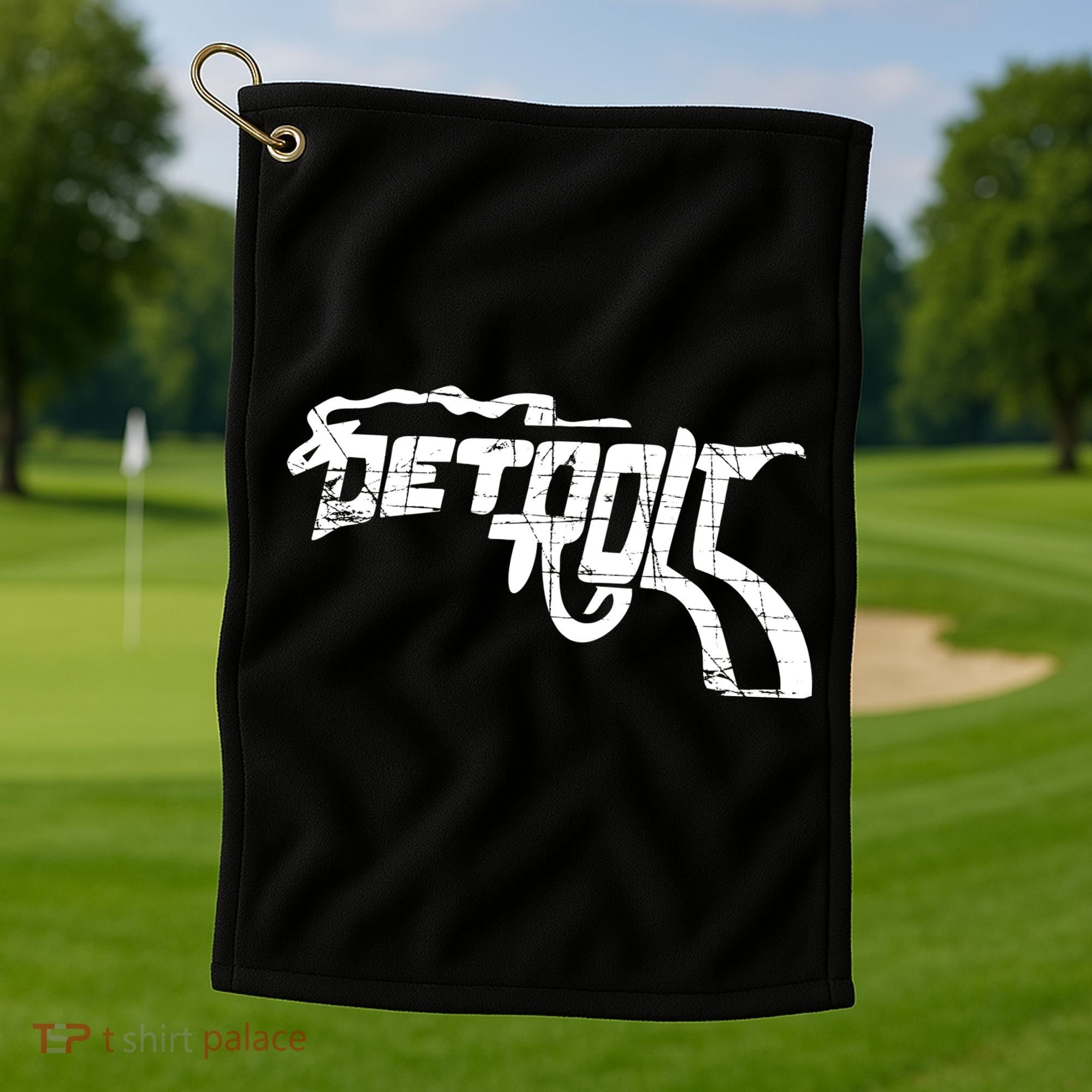 Detroit Gun n Smoke Revolver Golf Towel