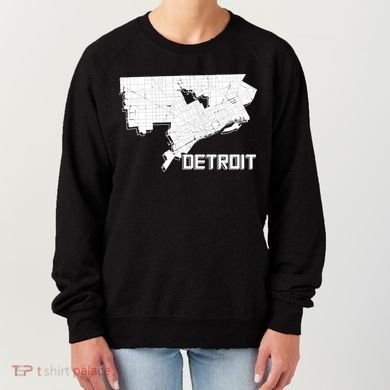 Detroit Illustration Map Women's Sweatshirt