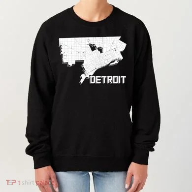 Detroit Illustration Map Women's Sweatshirt