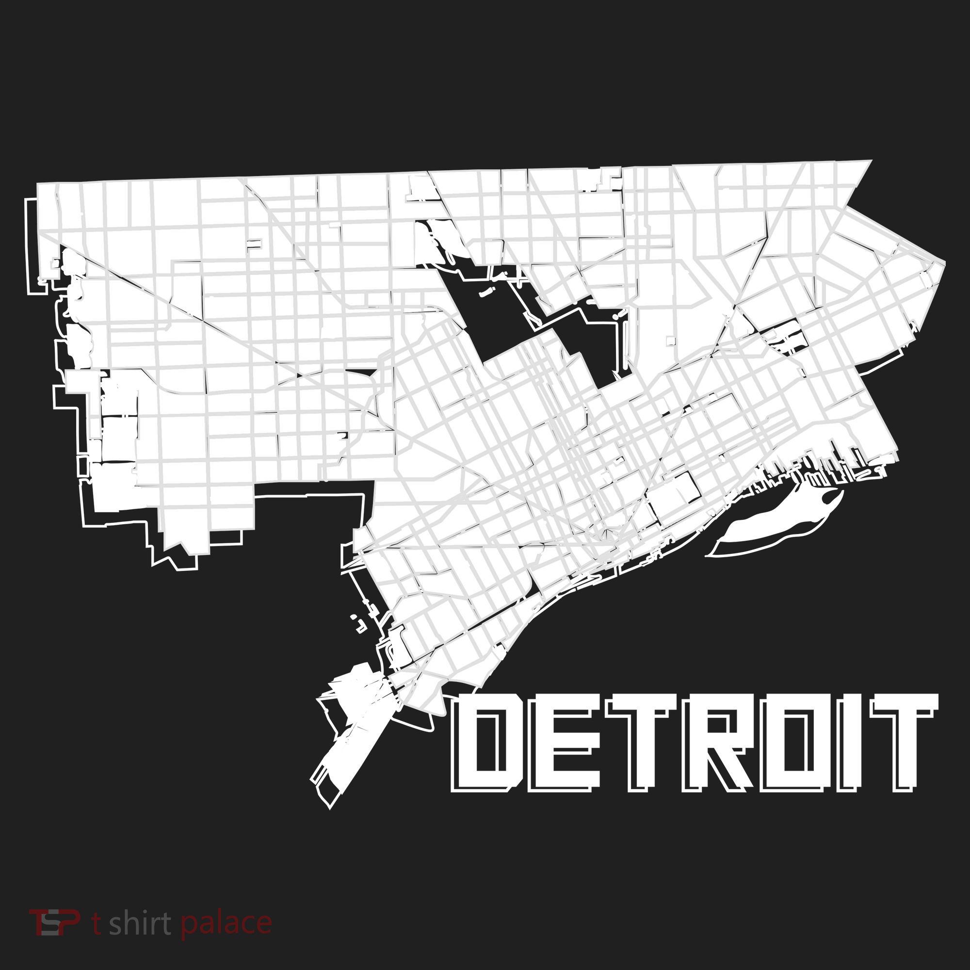 Detroit Illustration Map Women's Sweatshirt