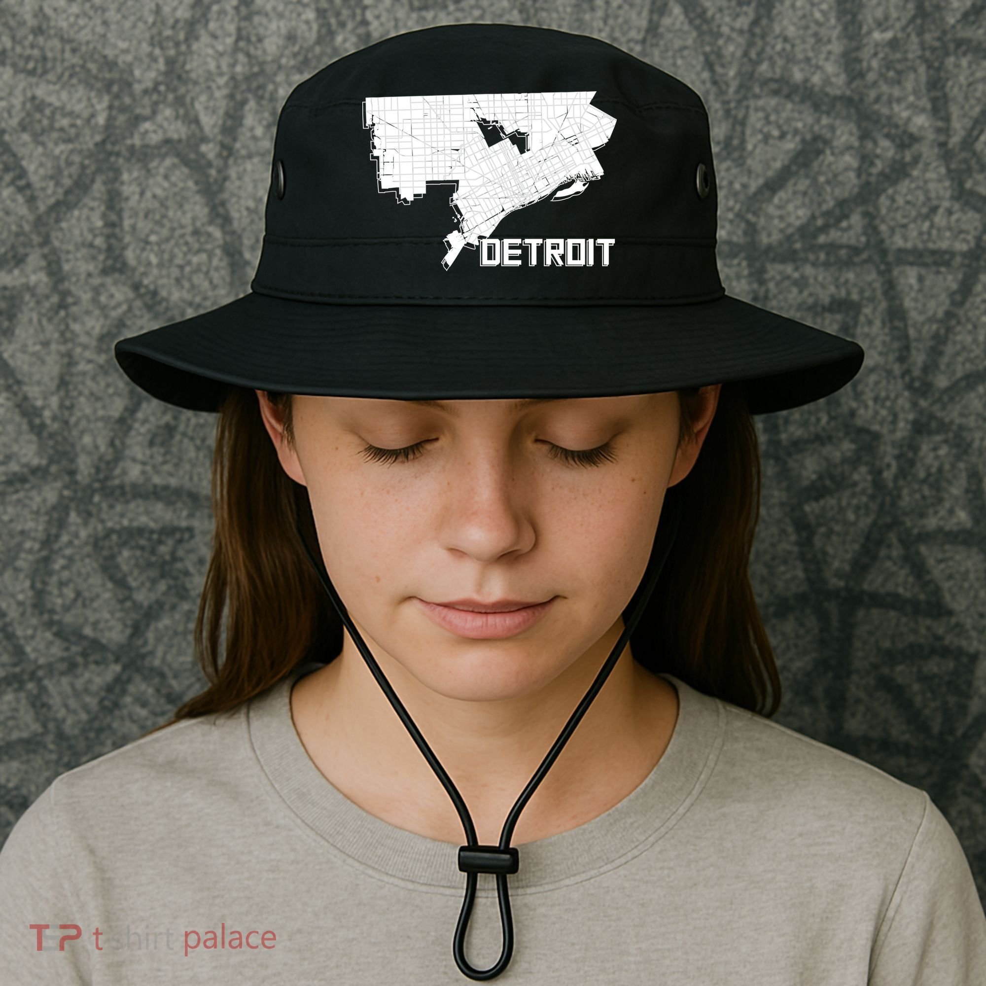 Detroit Illustration Map Bucket Hat