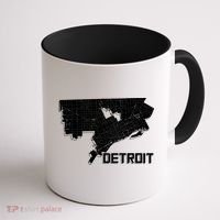 Detroit Illustration Map Coffee Mug thumb 1