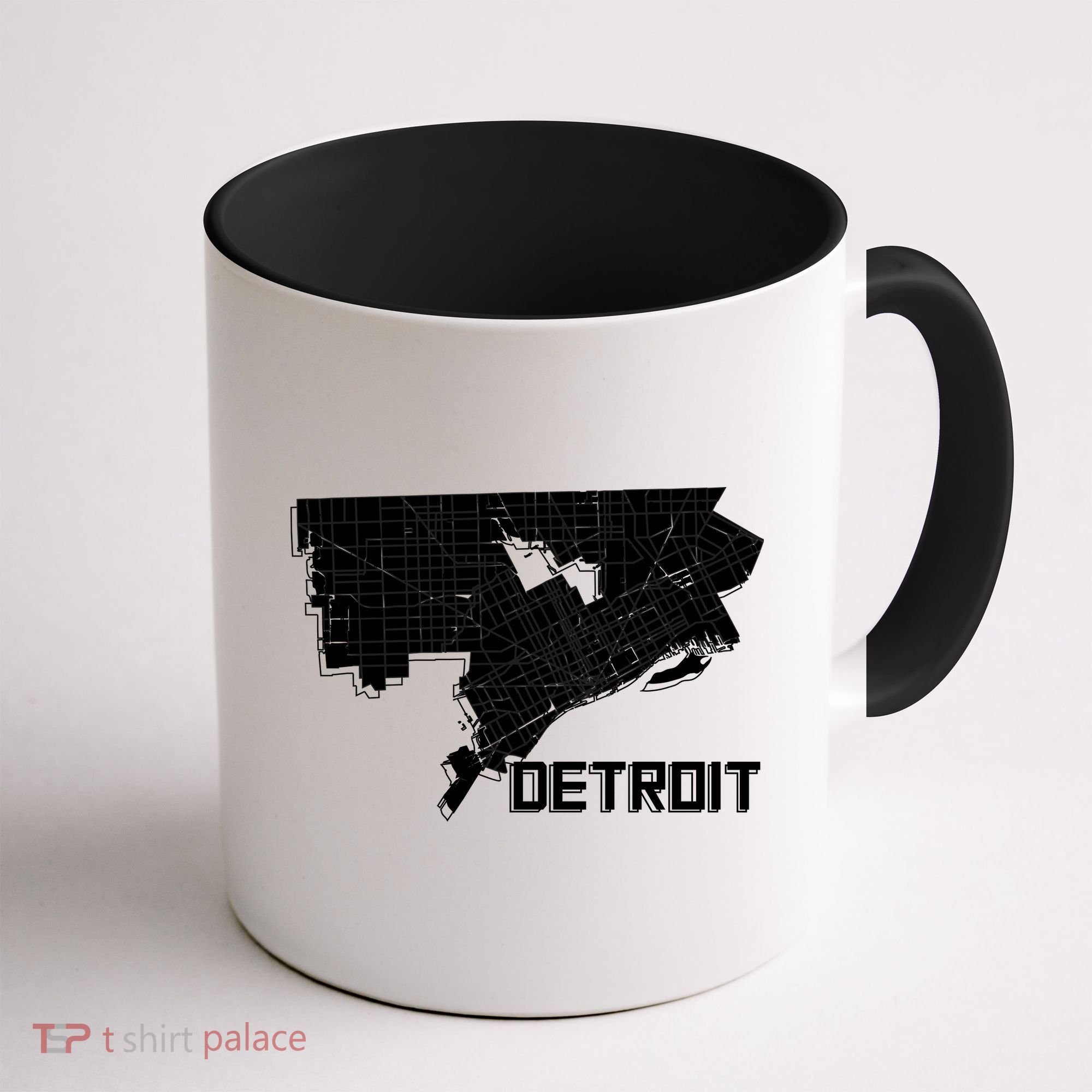 Detroit Illustration Map Coffee Mug