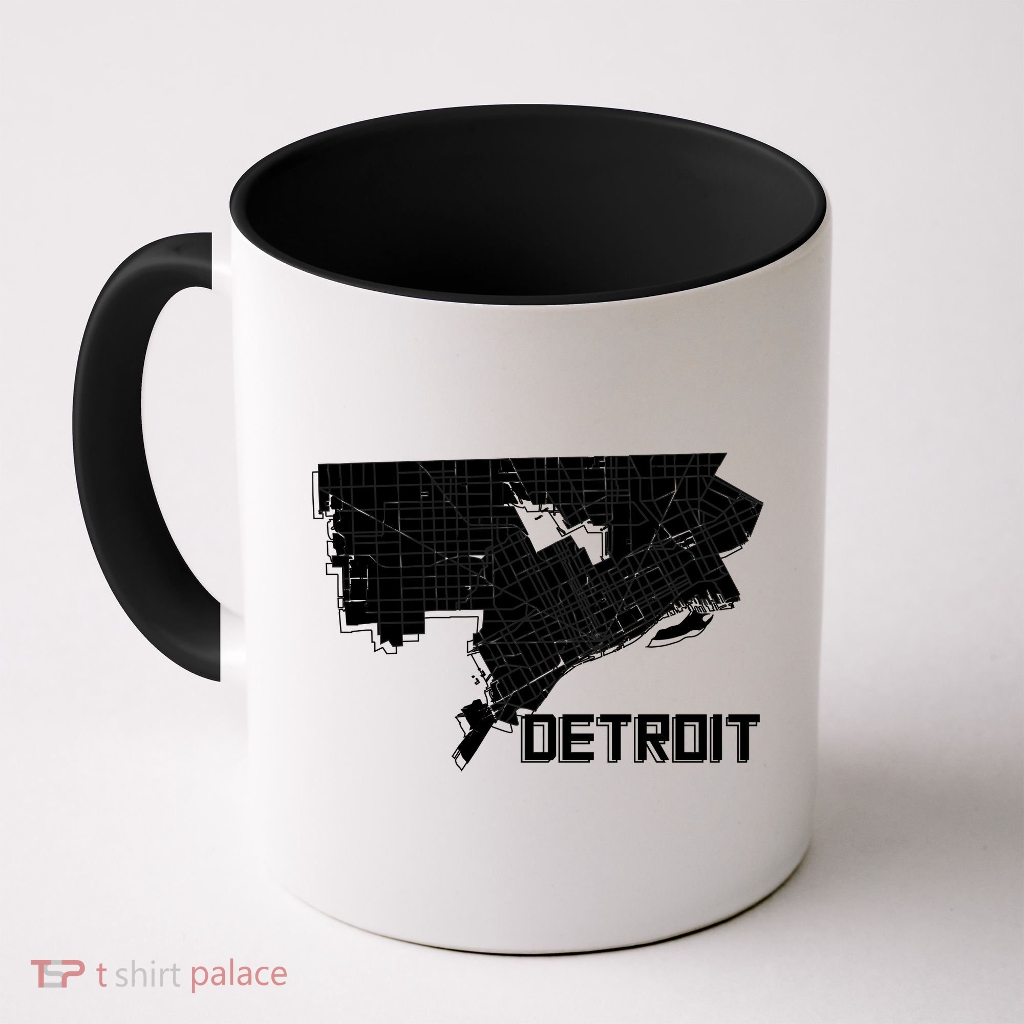 Detroit Illustration Map Coffee Mug