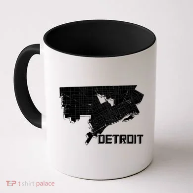 Detroit Illustration Map Coffee Mug