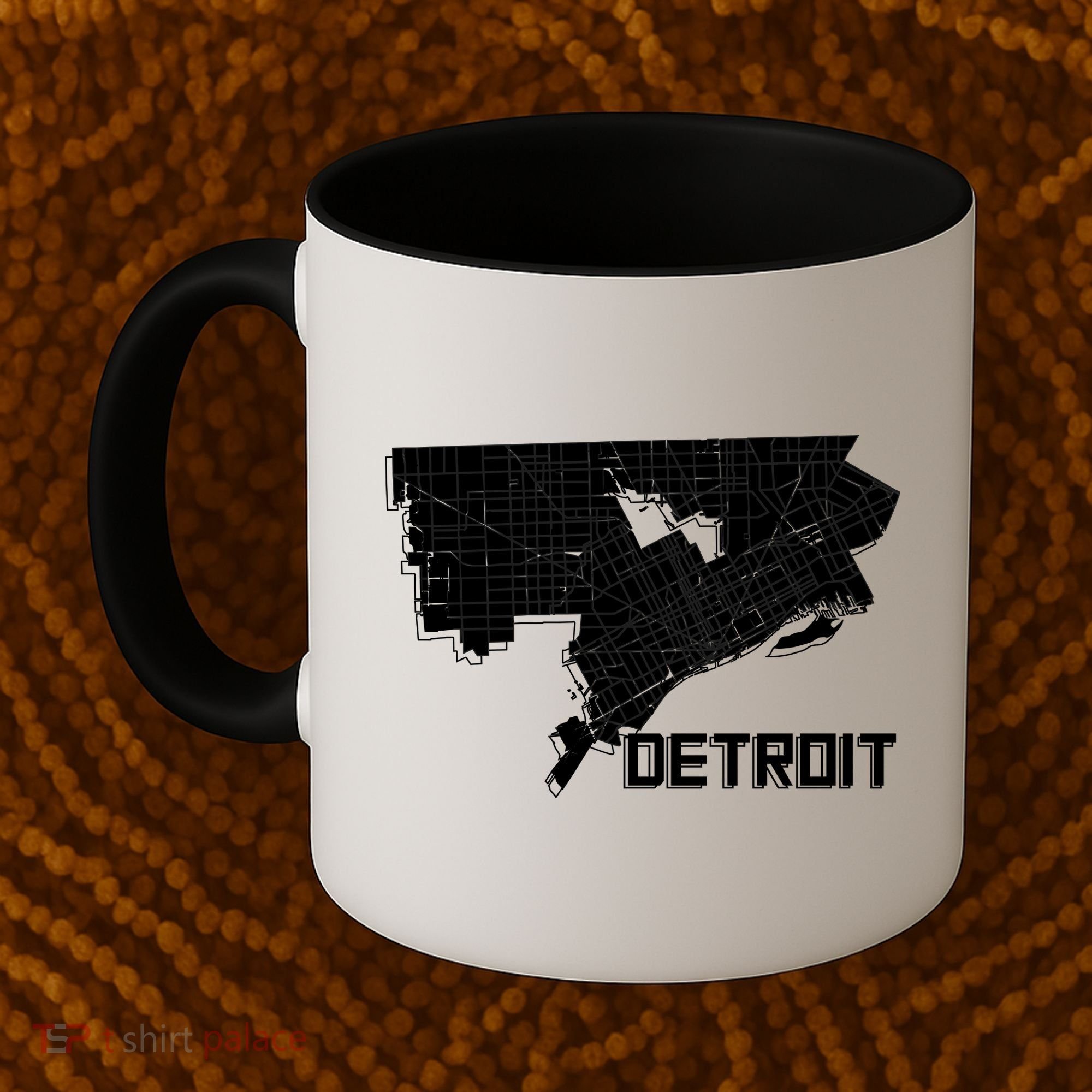 Detroit Illustration Map Coffee Mug