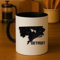 Detroit Illustration Map Coffee Mug thumb 4