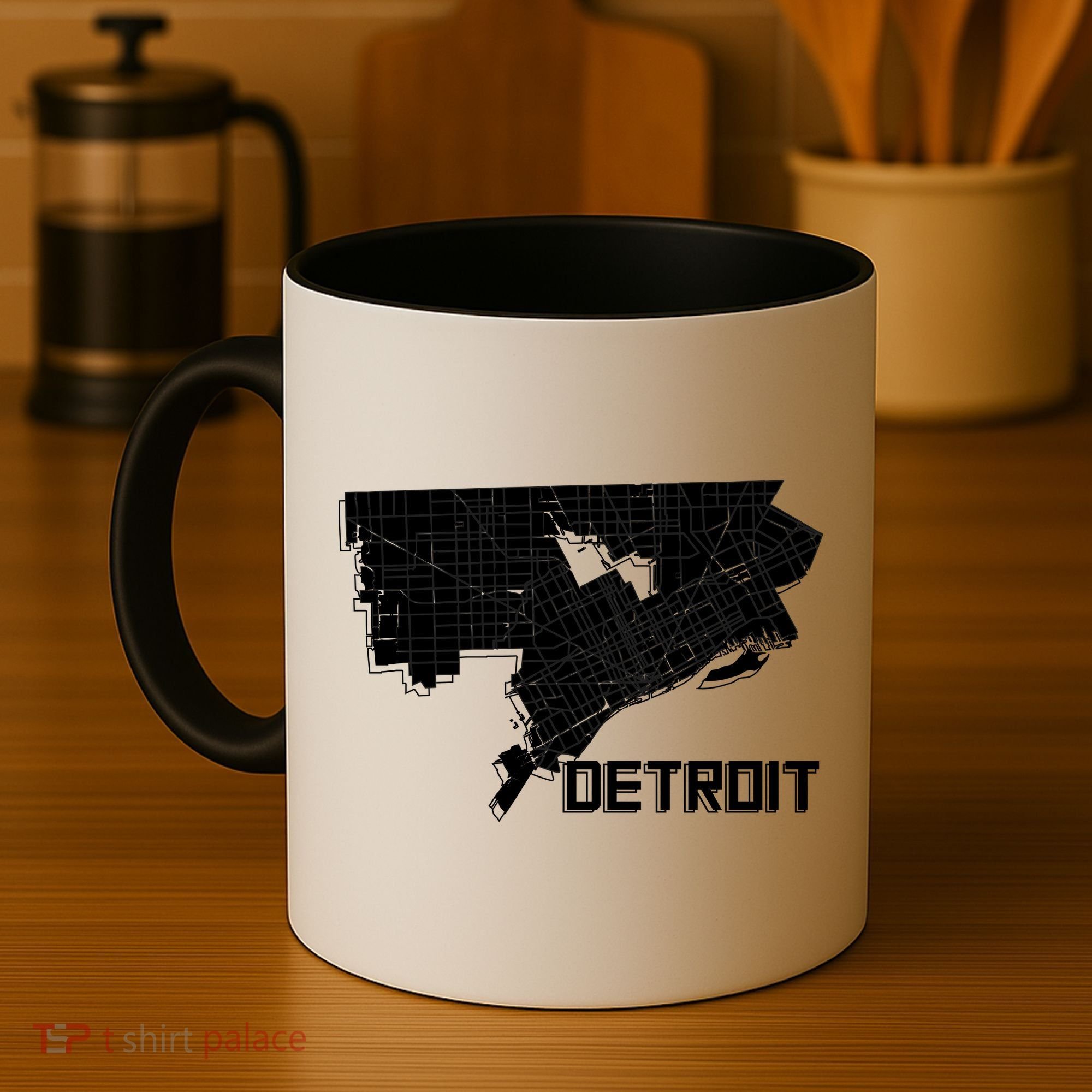 Detroit Illustration Map Coffee Mug