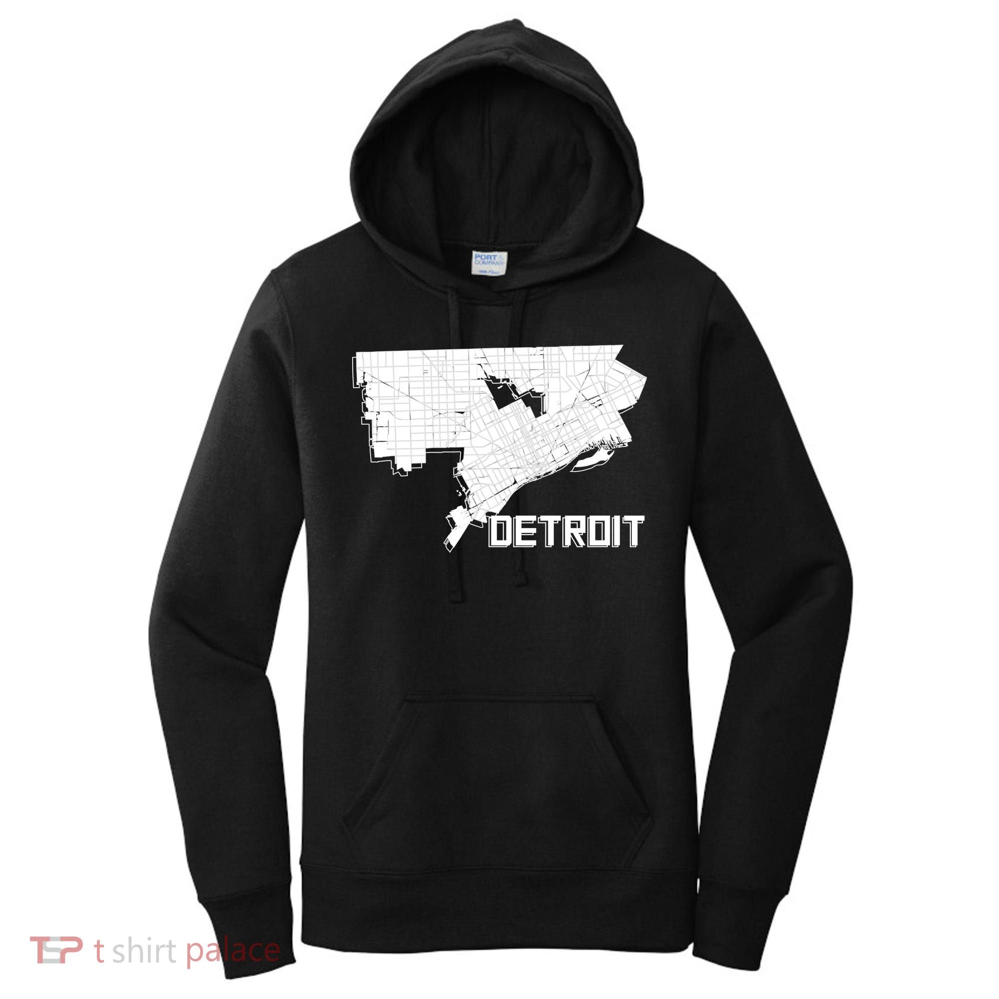 Detroit Illustration Map Women's Hoodie