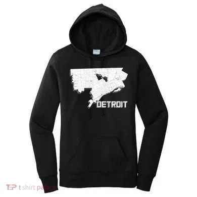 Detroit Illustration Map Women's Hoodie