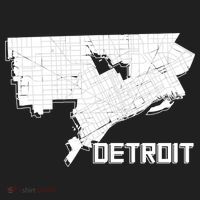 Detroit Illustration Map Golf Towel thumb 3
