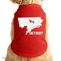 Detroit Illustration Map Doggie Tank thumb 0