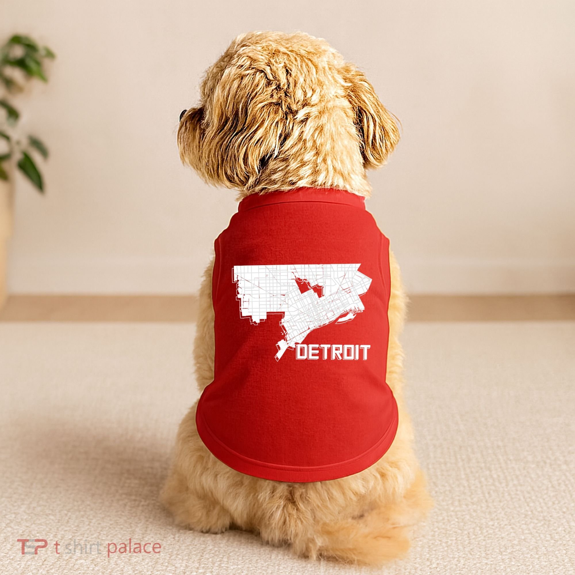 Detroit Illustration Map Doggie Tank