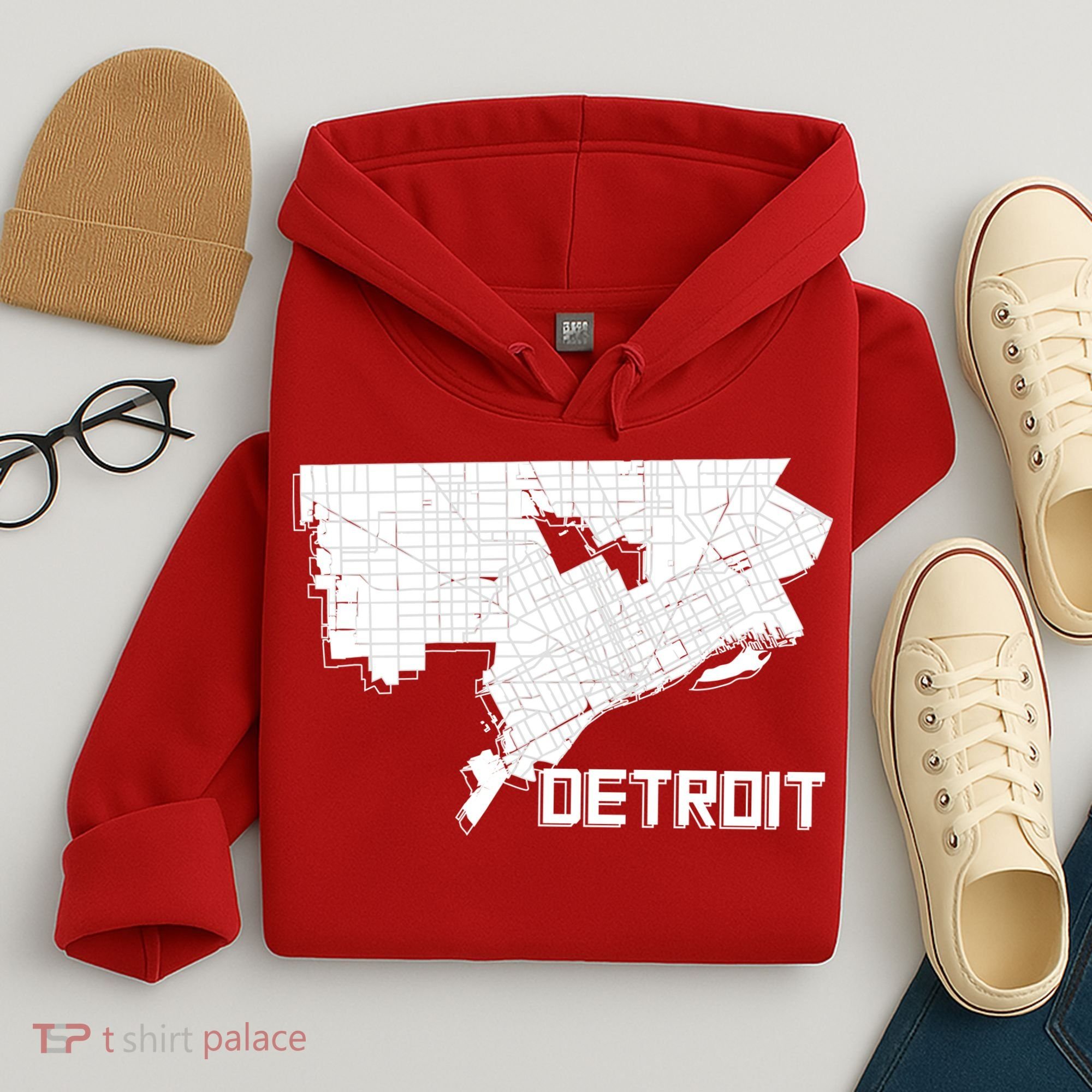 Detroit Illustration Map Hoodie