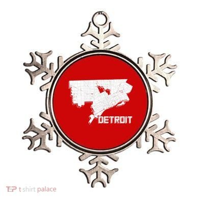 Detroit Illustration Map Ornament