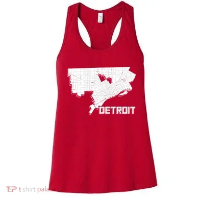 Detroit Illustration Map Women's Tank Top