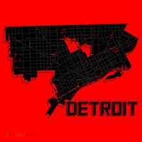 Detroit Illustration Map Santa Hat thumb 1