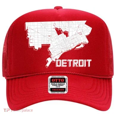 Detroit Illustration Map Hat