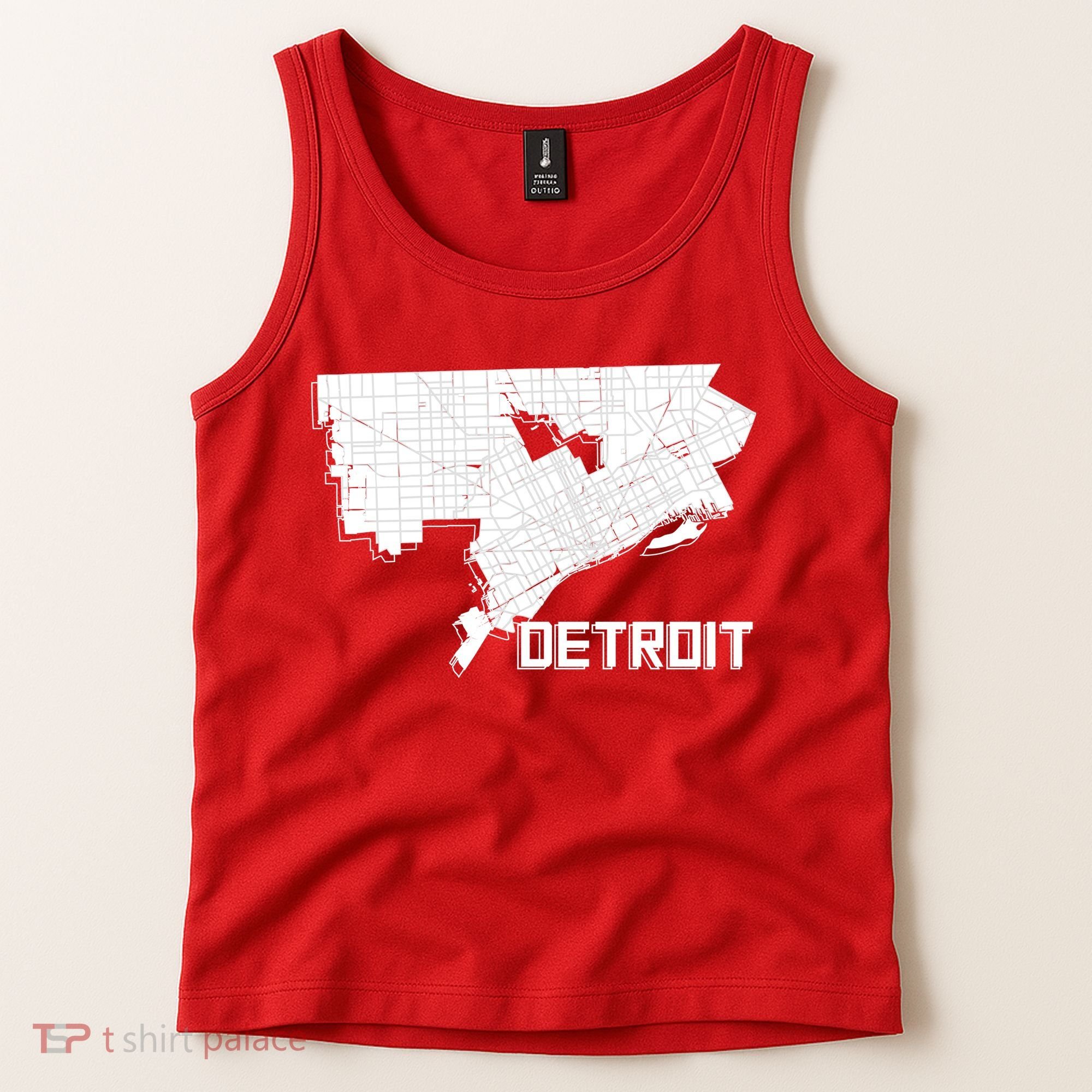 Detroit Illustration Map Tank Top