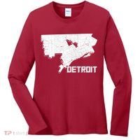 Detroit Illustration Map Women's Long Sleeve Shirt thumb 0