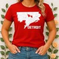 Detroit Illustration Map Women's T-Shirt thumb 2