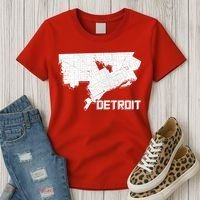 Detroit Illustration Map Women's T-Shirt thumb 3