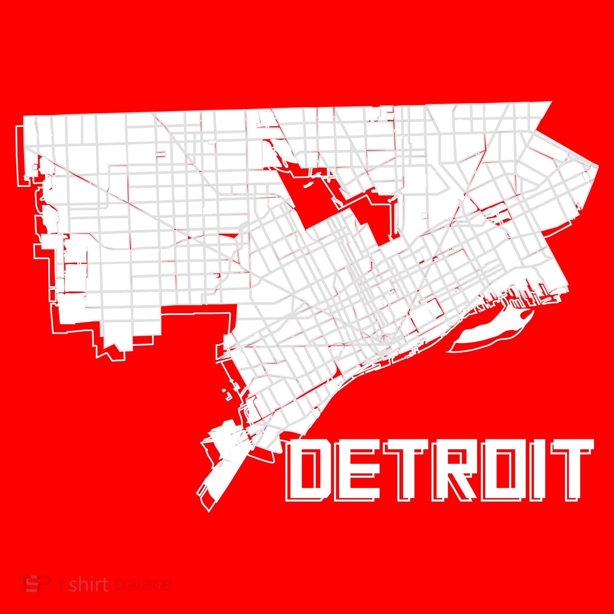 Detroit Illustration Map Women's T-Shirt