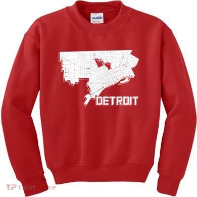 Detroit Illustration Map Kids Sweatshirt