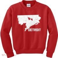 Detroit Illustration Map Kids Sweatshirt thumb 0