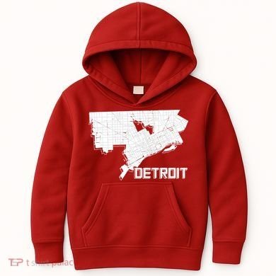 Detroit Illustration Map Kids Hoodie