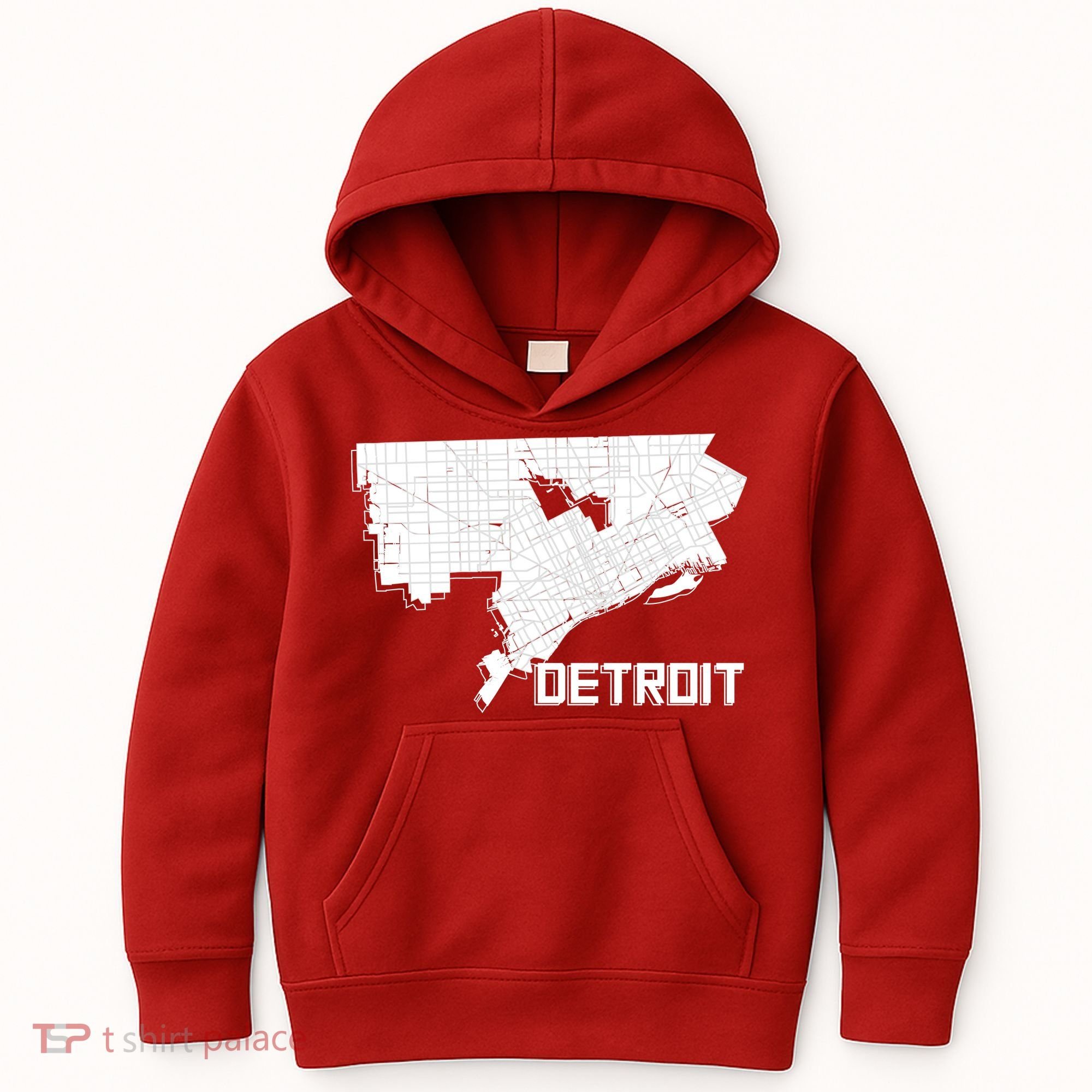 Detroit Illustration Map Kids Hoodie