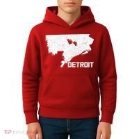 Detroit Illustration Map Kids Hoodie thumb 4