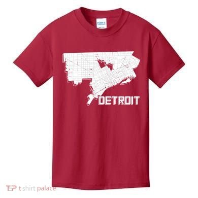 Detroit Illustration Map Kids T-Shirt