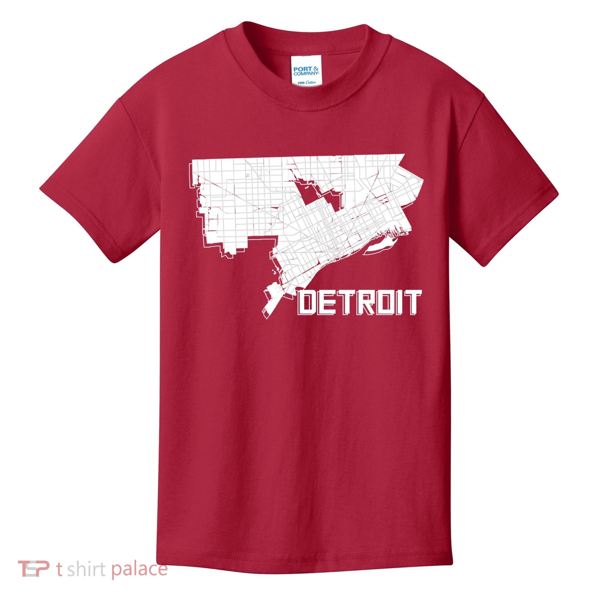 Detroit Illustration Map Kids T-Shirt
