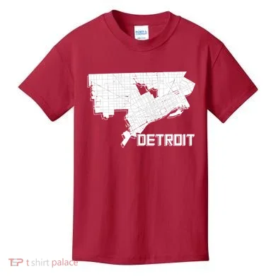 Detroit Illustration Map Kids T-Shirt