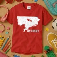 Detroit Illustration Map Kids T-Shirt thumb 3