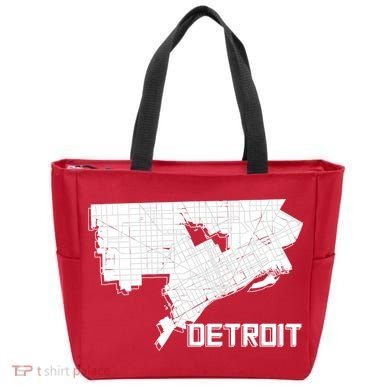 Detroit Illustration Map Tote Bag