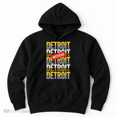 Detroit Michigan Typography Hoodie