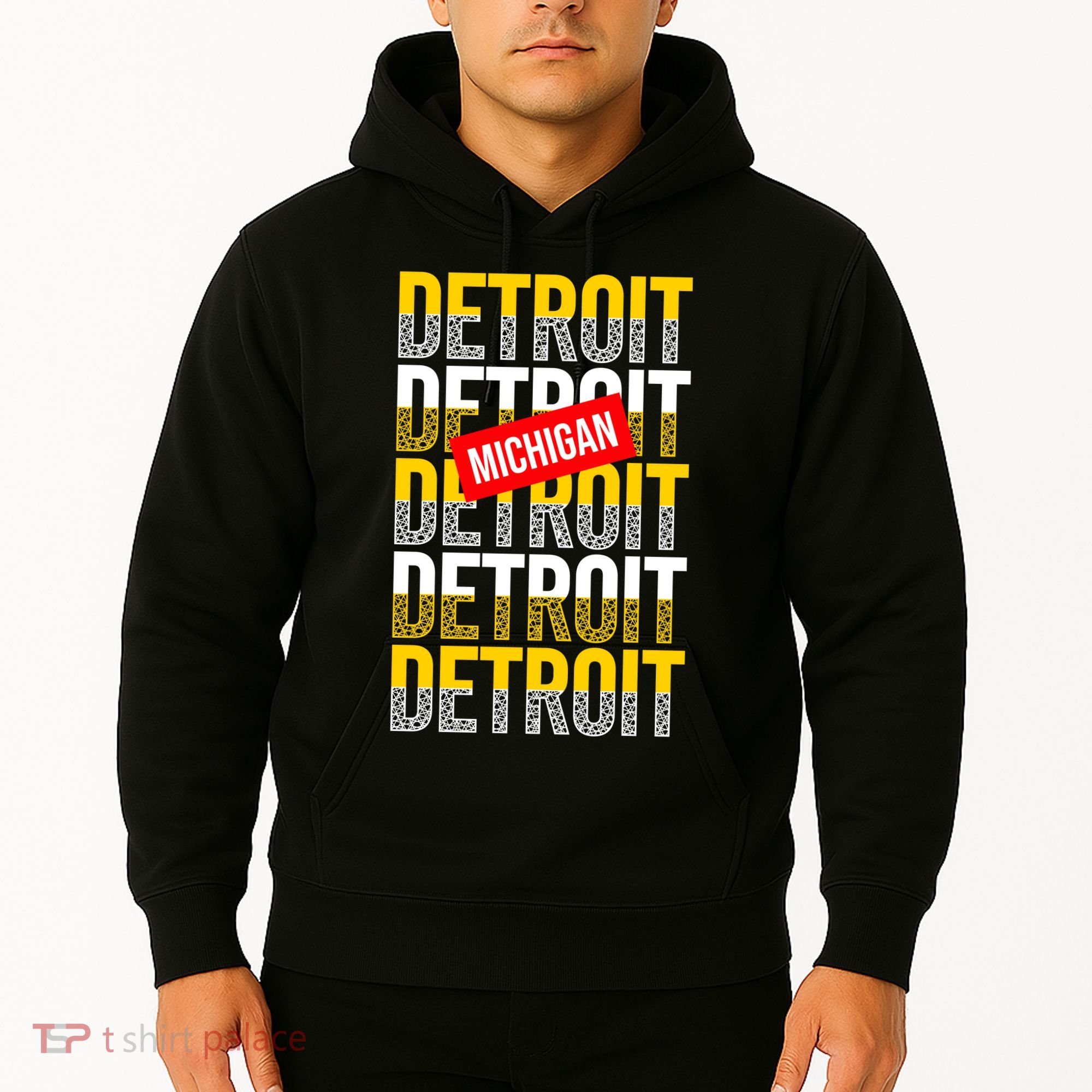 Detroit Michigan Typography Hoodie