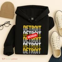 Detroit Michigan Typography Hoodie thumb 4