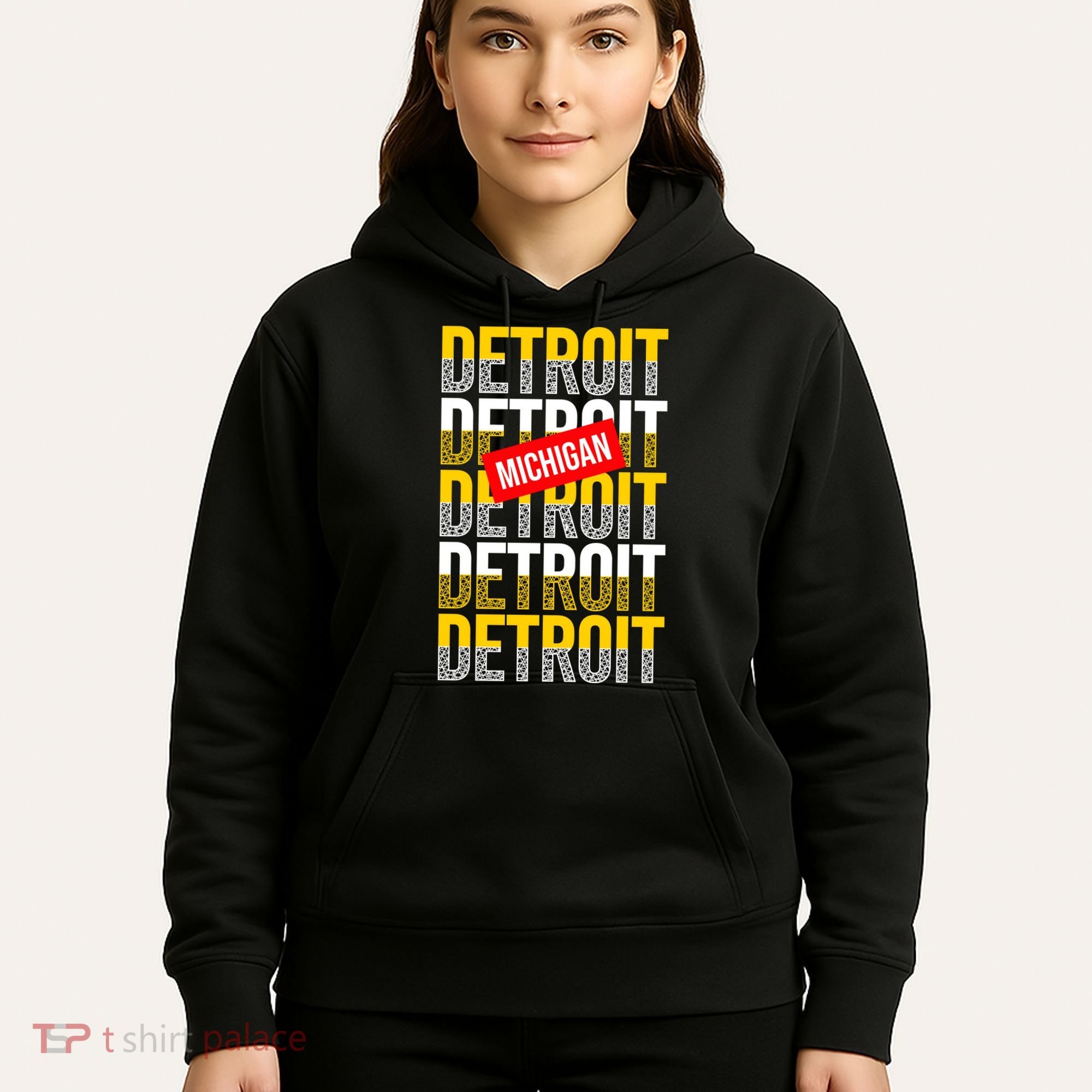 Detroit Michigan Typography Hoodie
