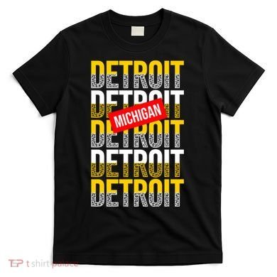 Detroit Michigan Typography T-Shirt