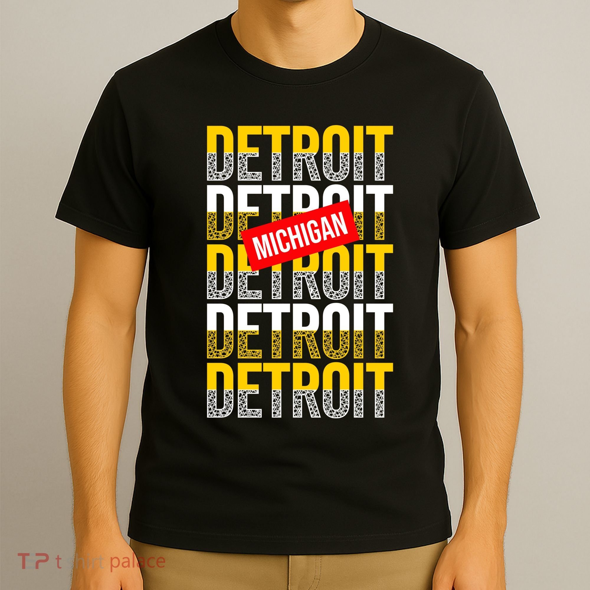 Detroit Michigan Typography T-Shirt
