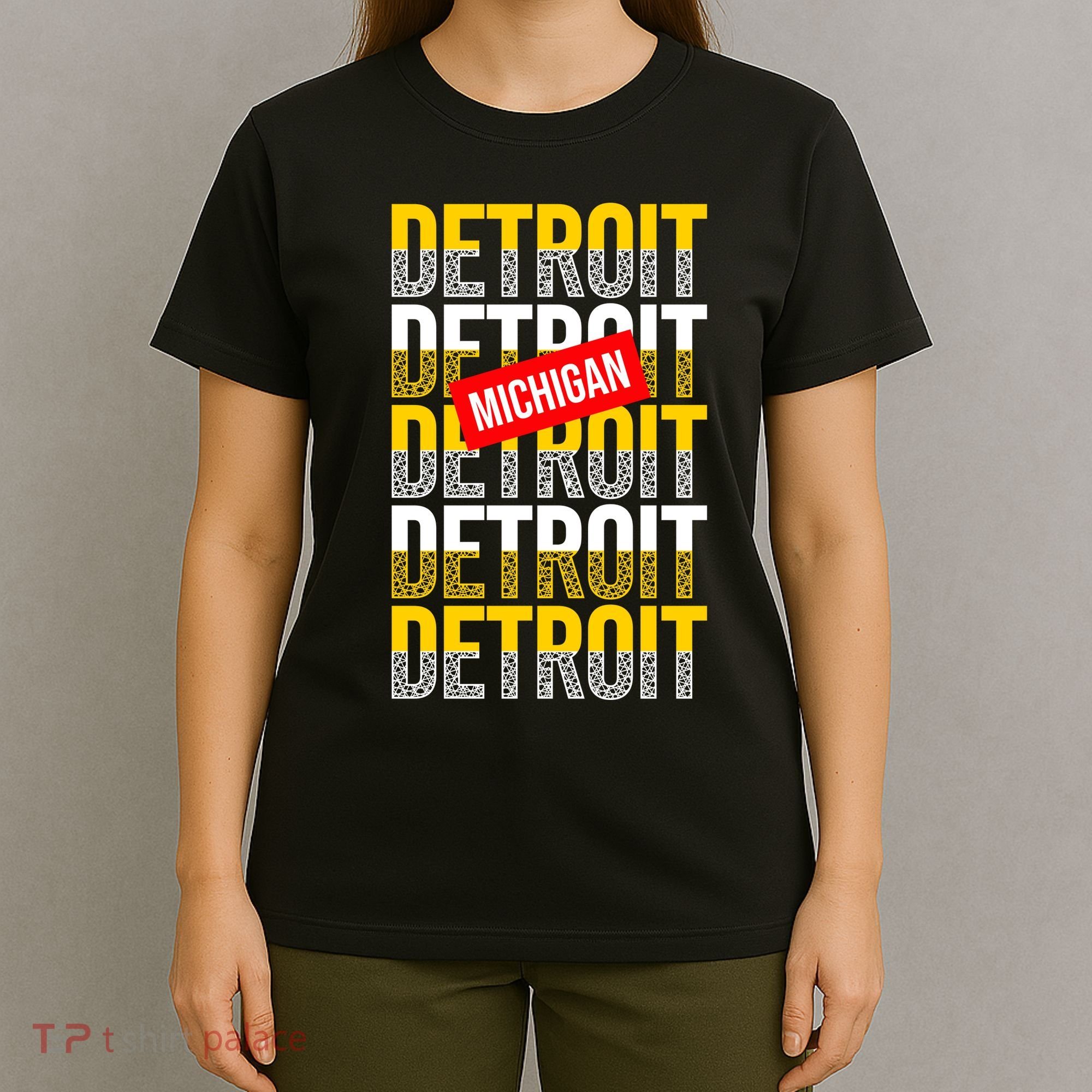 Detroit Michigan Typography T-Shirt