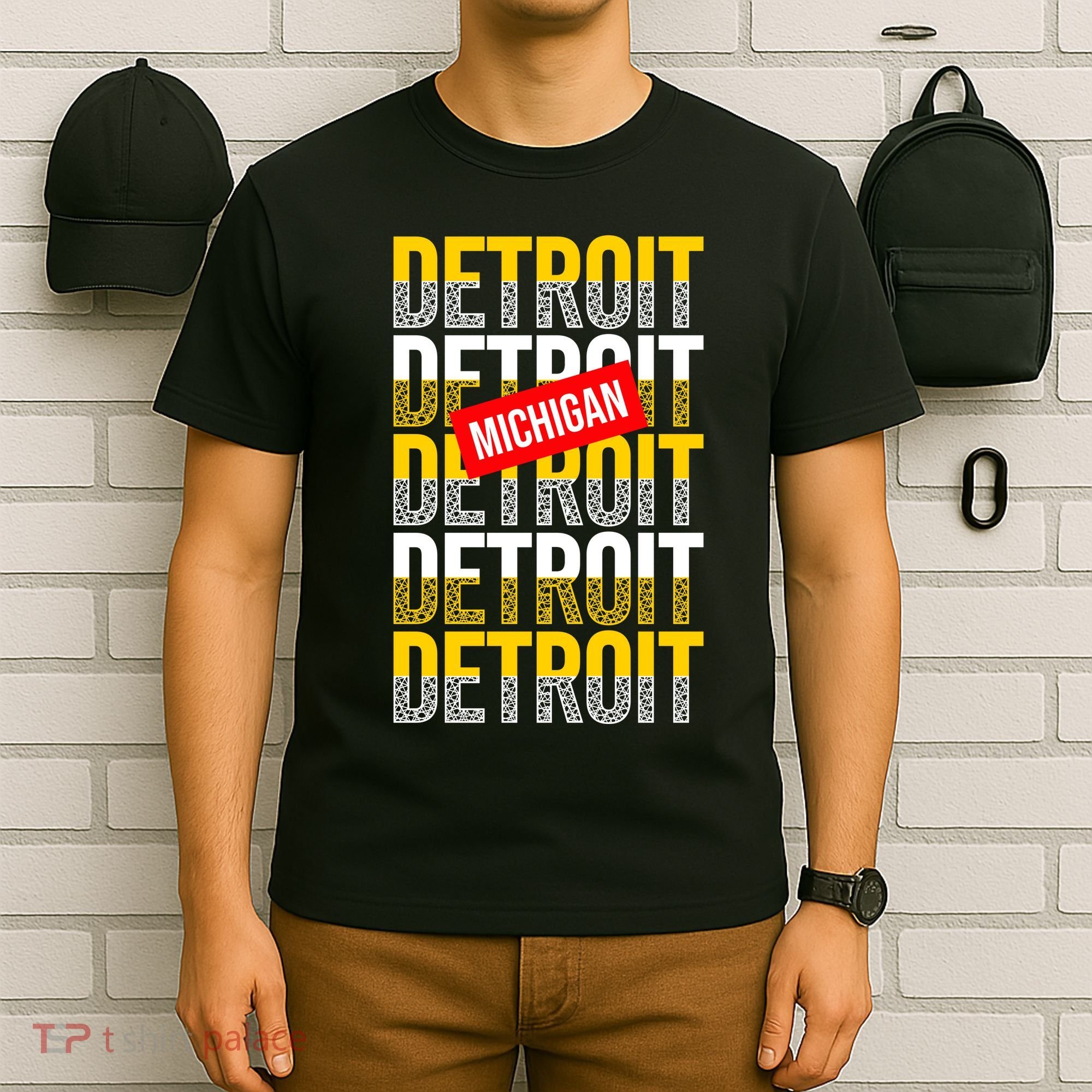 Detroit Michigan Typography T-Shirt