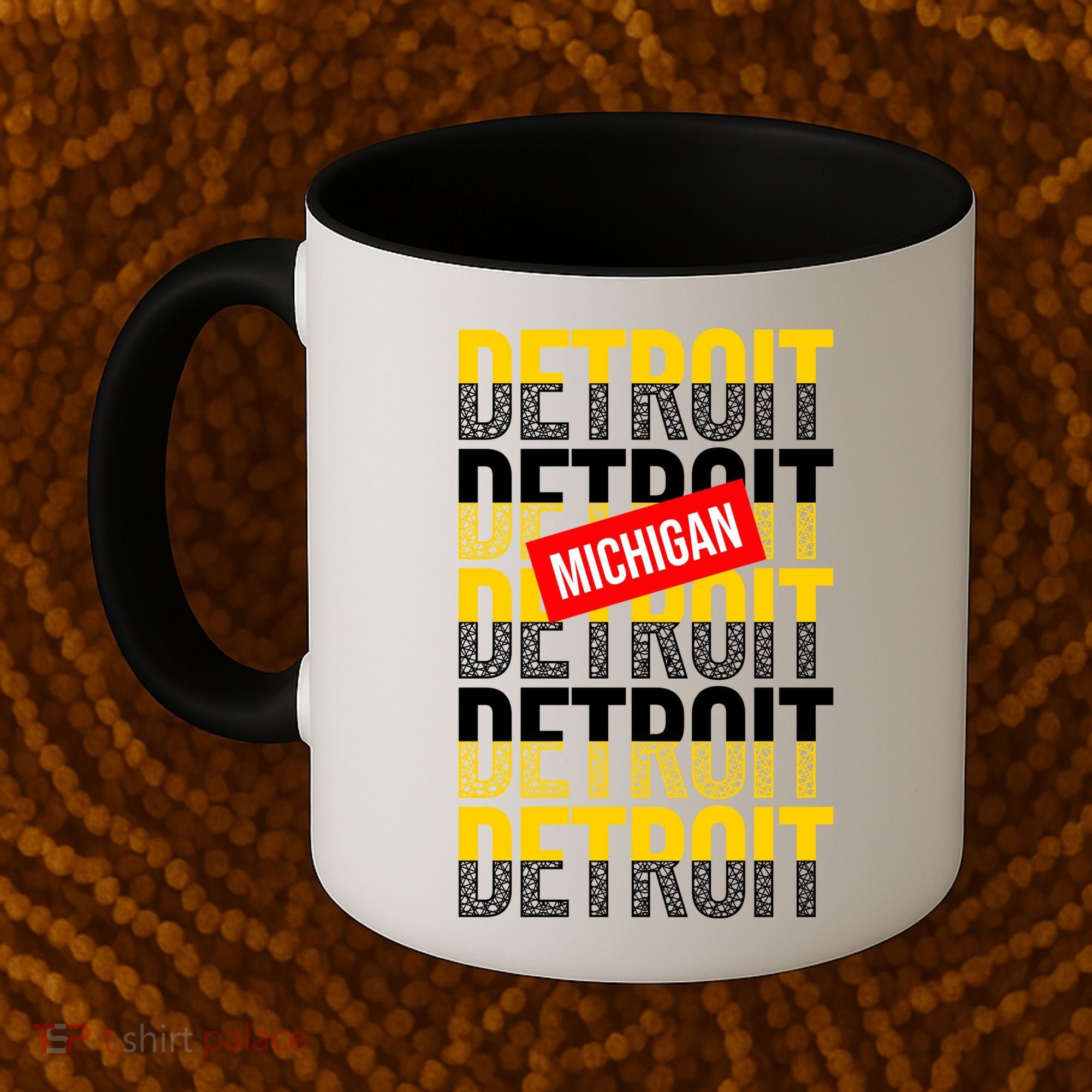 Detroit Michigan Typography Coffee Mug