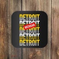 Detroit Michigan Typography Coaster thumb 0