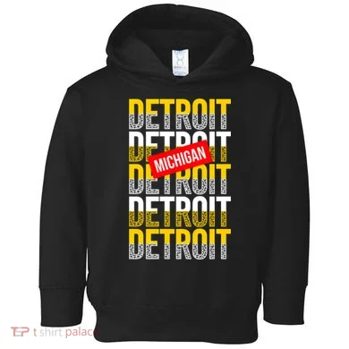 Detroit Michigan Typography Toddler Hoodie
