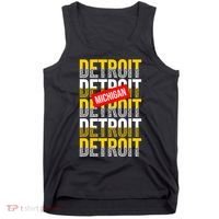 Detroit Michigan Typography Tank Top thumb 0