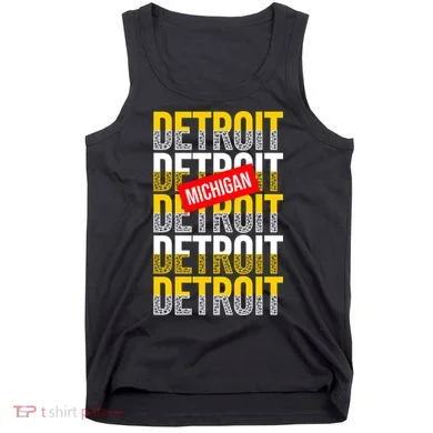 Detroit Michigan Typography Tank Top